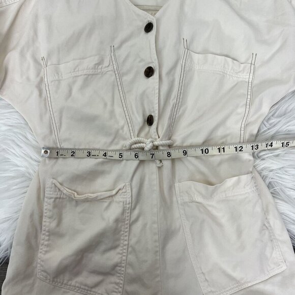 Zara Girls 11-12 Cream Safari Big Pocket Romper - Picture 6 of 8